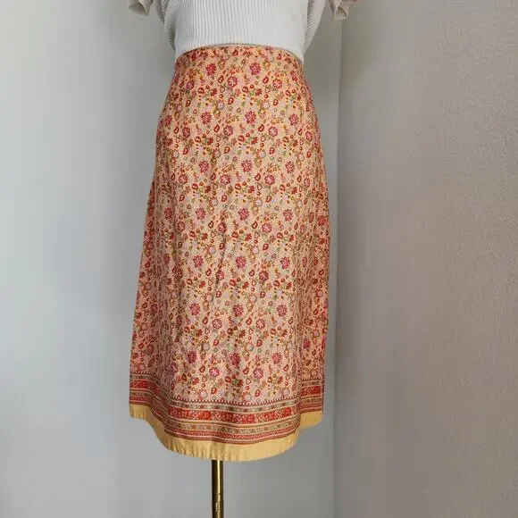 Vintage Faded Glory Floral Paisley Patterned Midi Pencil Skirt M - Picture 2 of 13